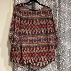 XL Renee C geometric print blouse